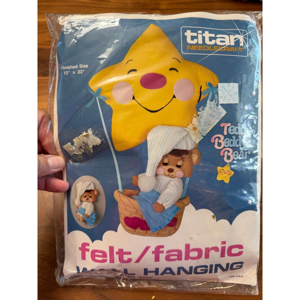 VTG Titan Needlecraft Teddy Beddy Bear Wall Hanging Kit Nursery DIY Sealed